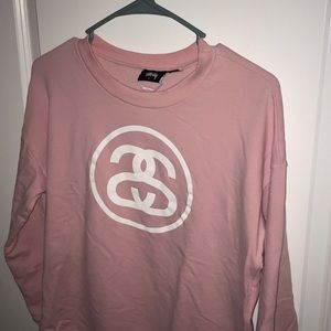 STUSSY PINK CREW SWEATER